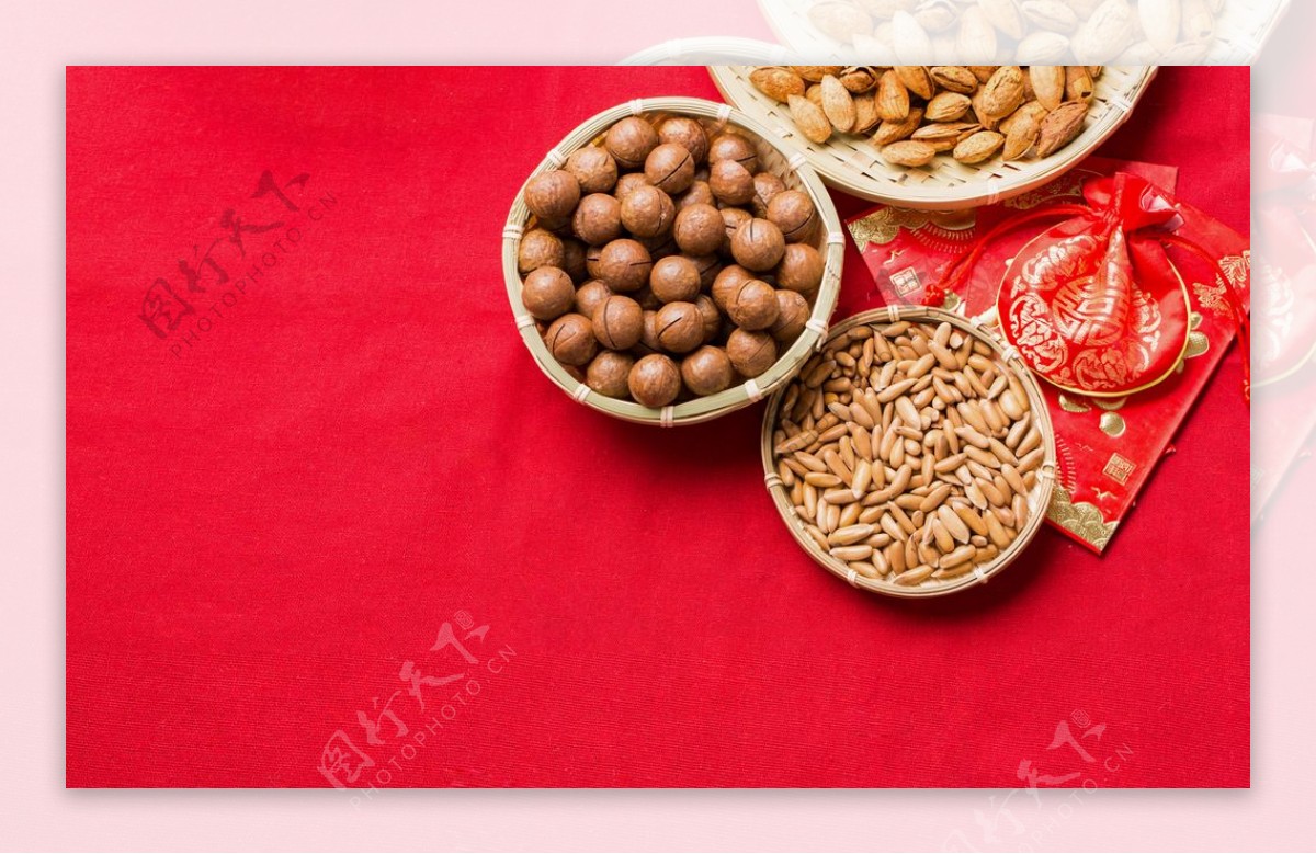 零食传统红色食物食材背景素材