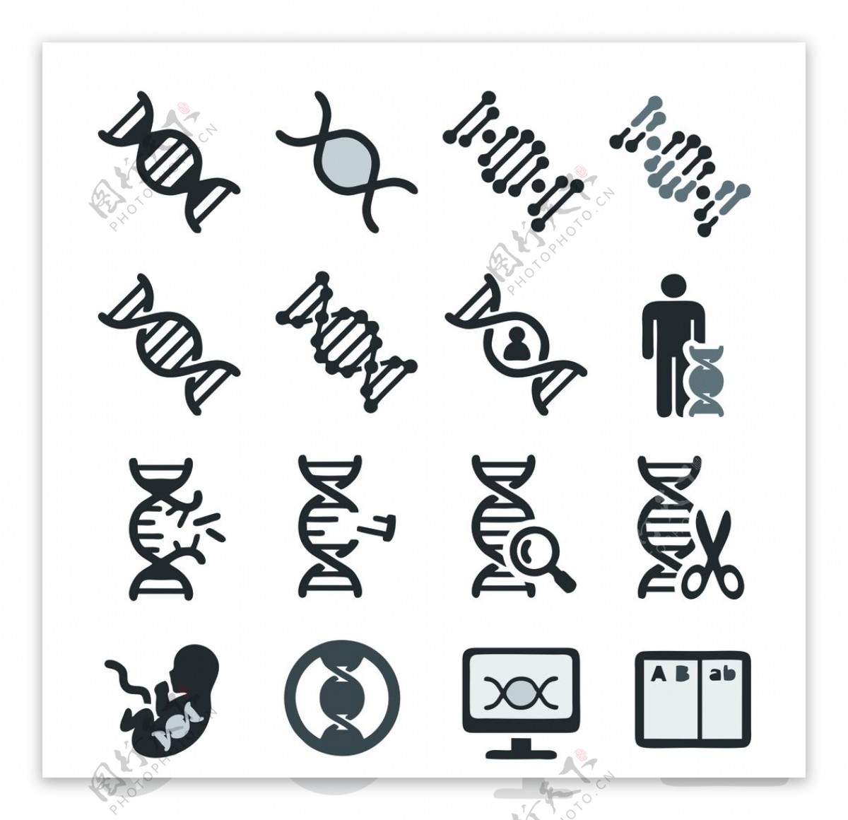 基因图标LOGO设计生物科