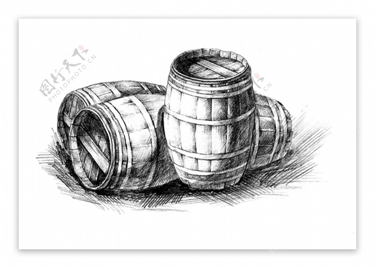 酒窖橡木桶葡萄图片