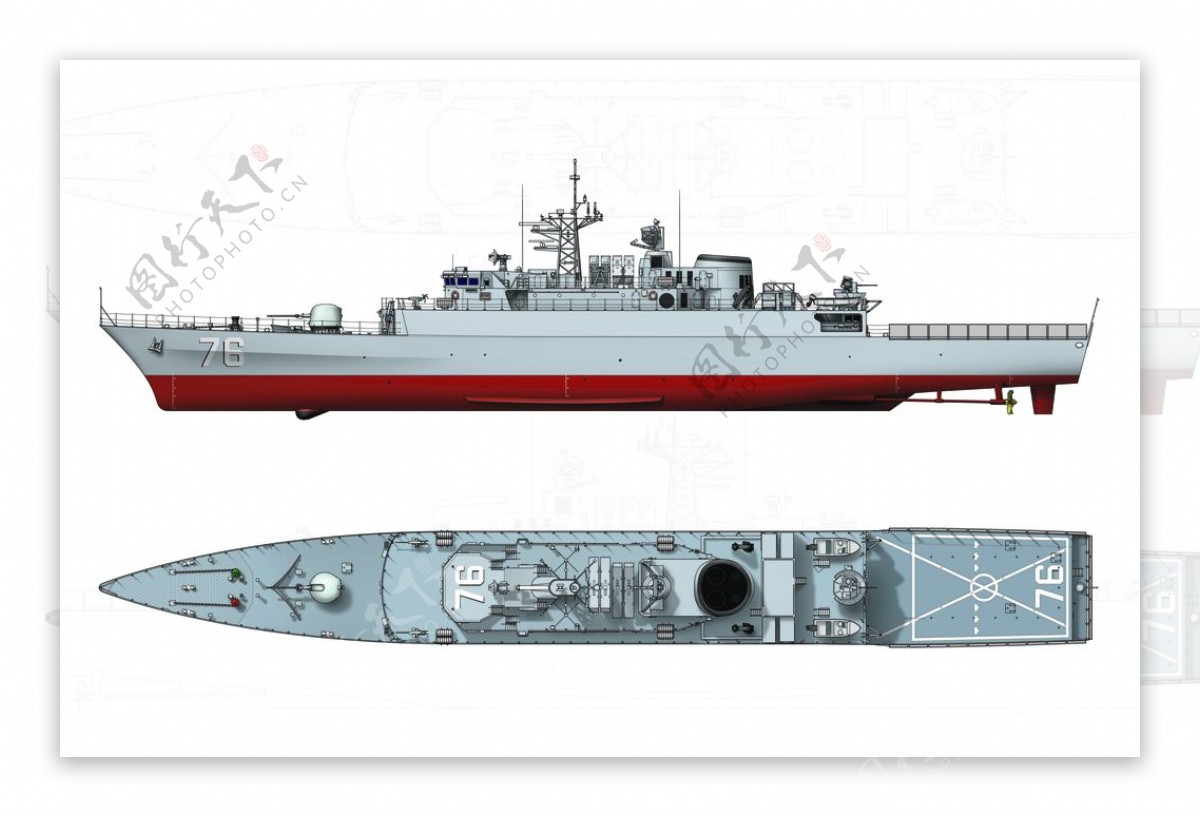伊朗新型驱逐舰两视图