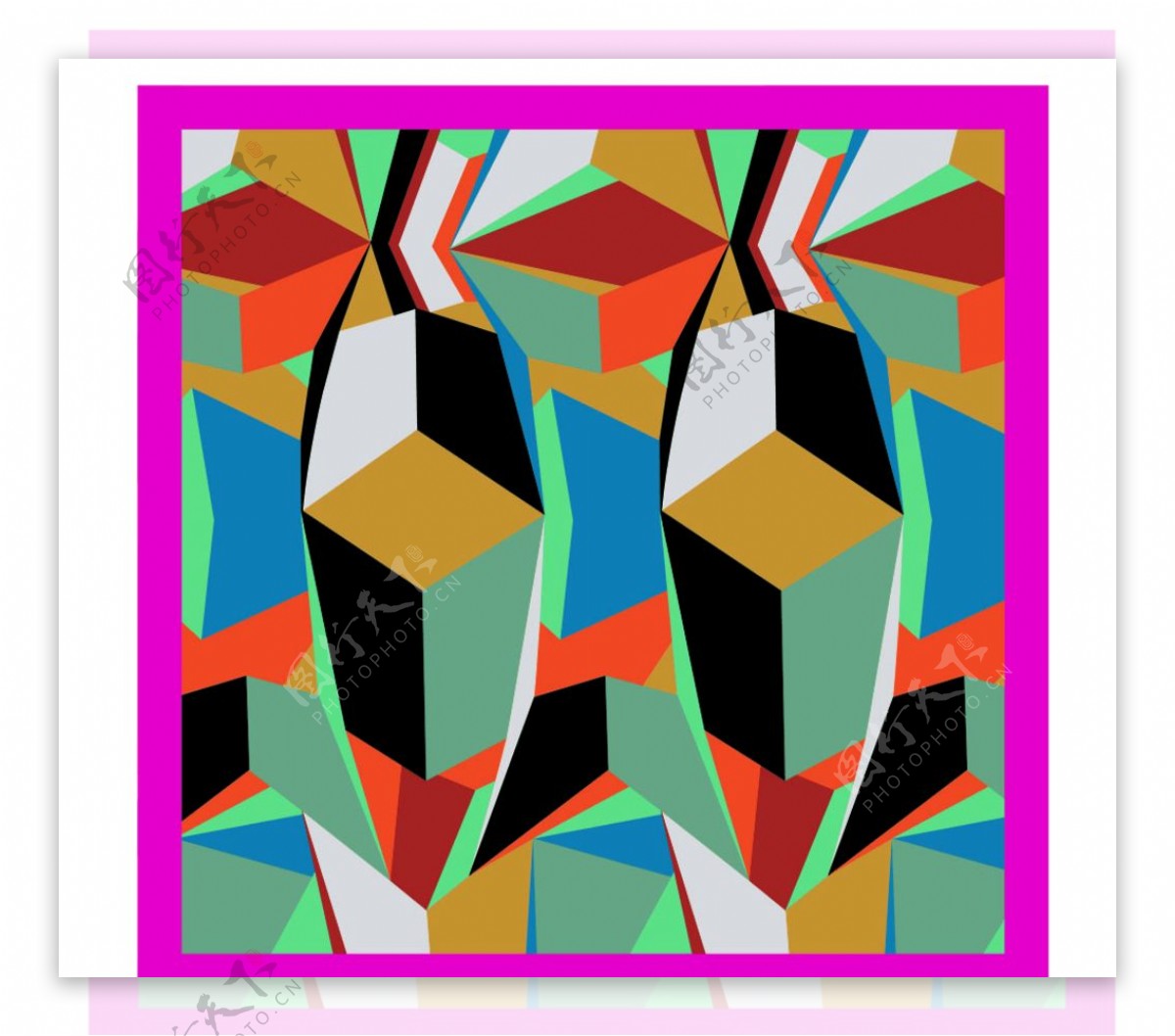 几何抽象方巾