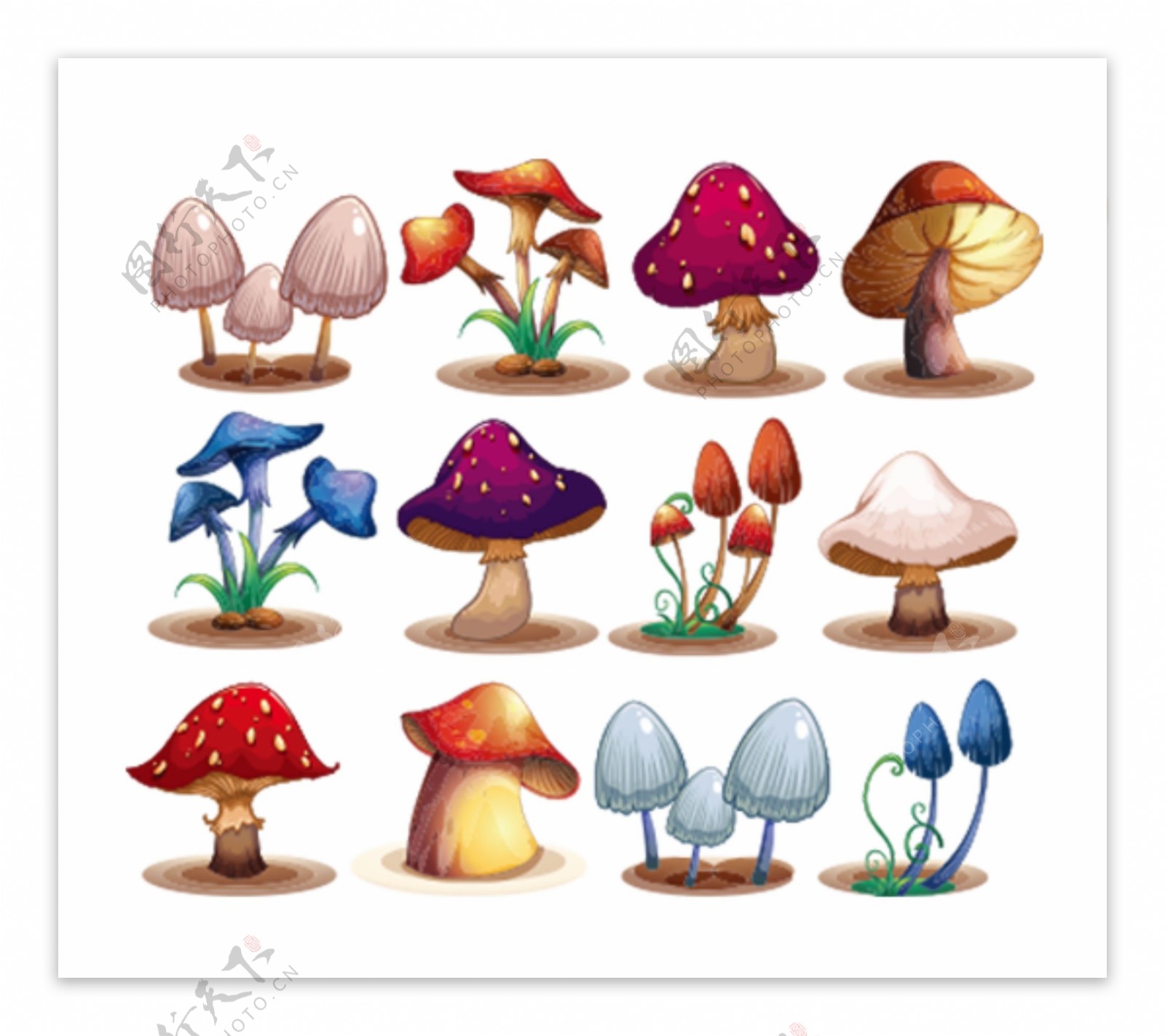 可爱的小蘑菇卡通插画设计图__卡通设计_广告设计_设计图库_昵图网nipic.com