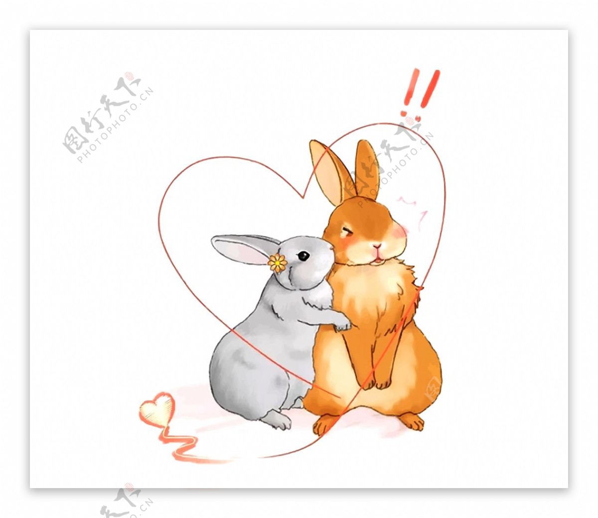 手绘矢量可爱兔子