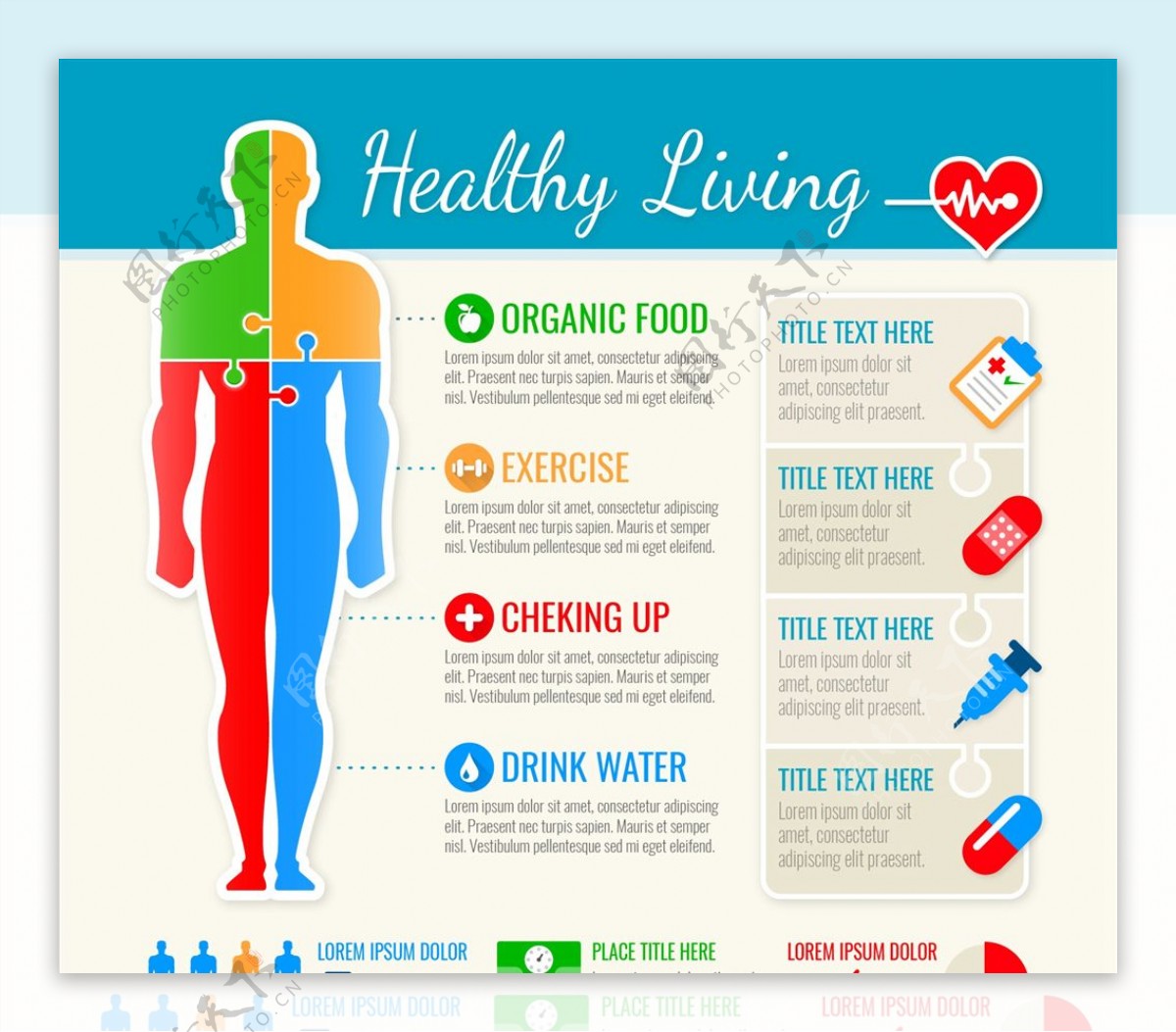 健康生活信息图表