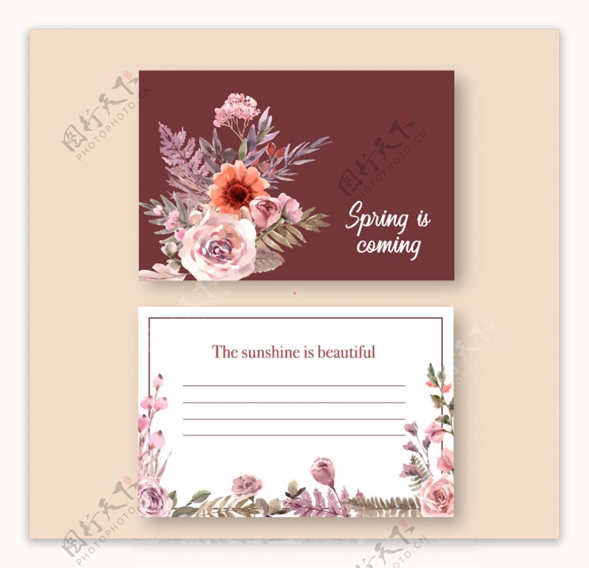 花卉背景卡片