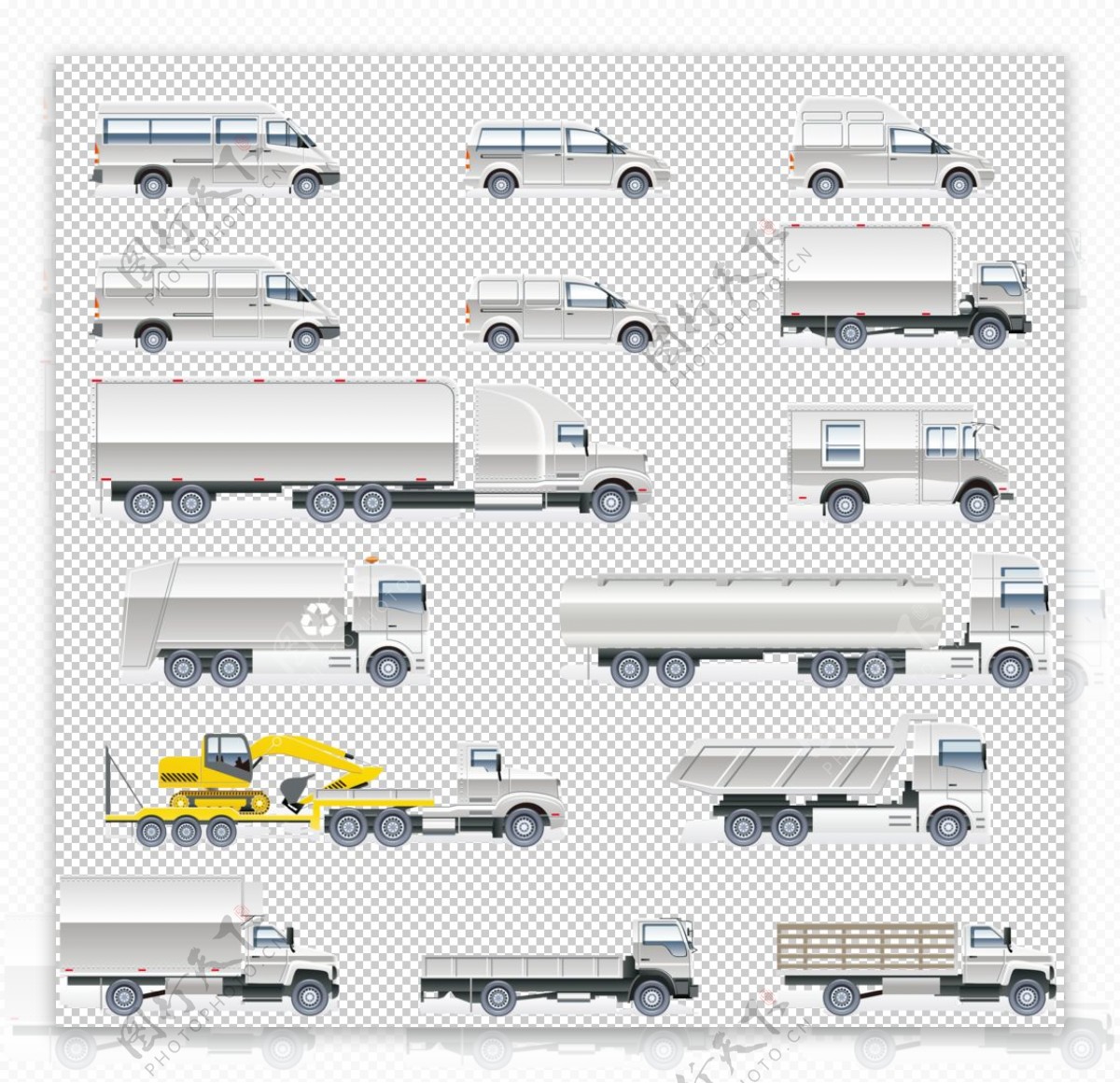 汽车叉车货车图形图标标识素材