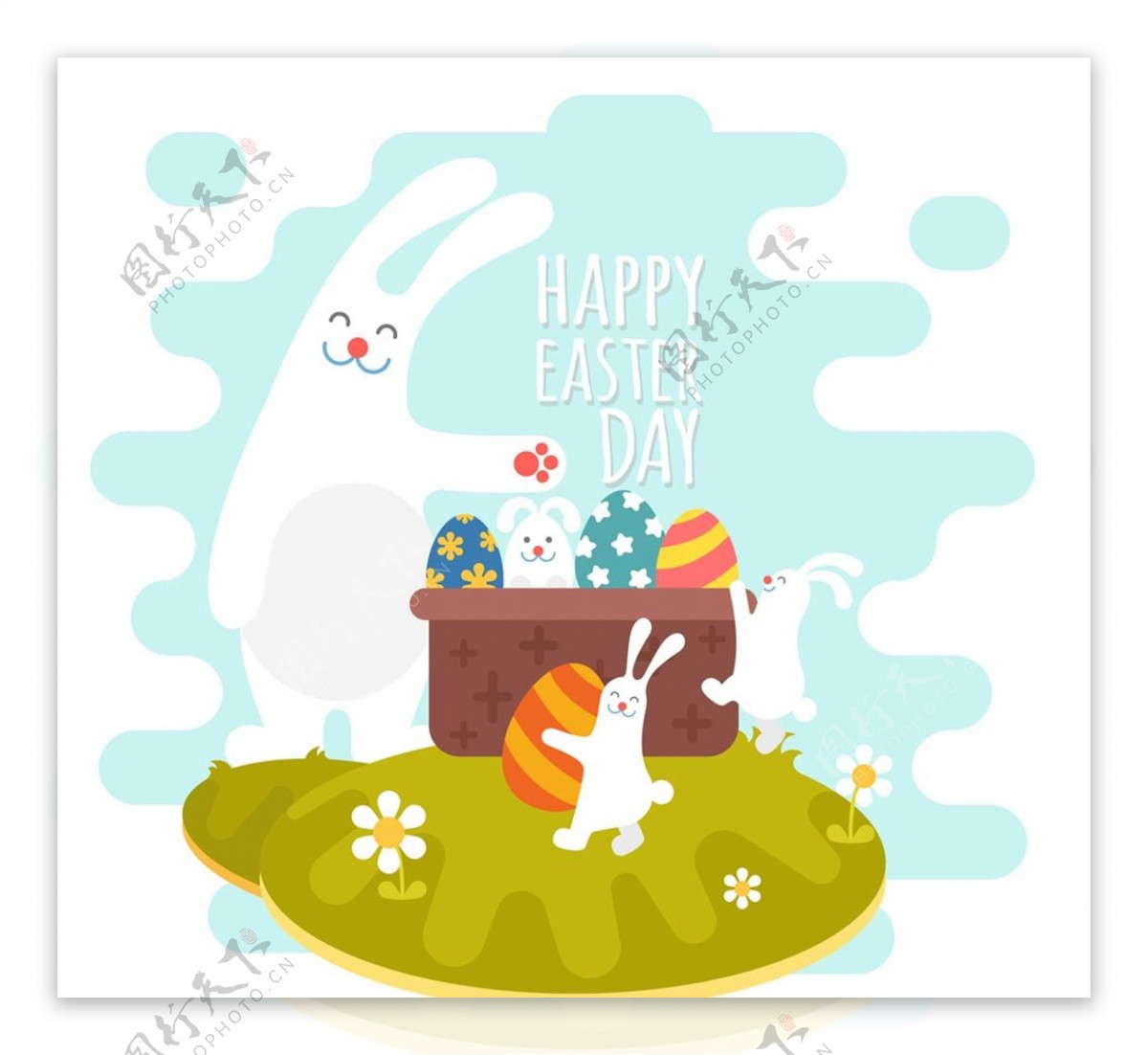 复活节大白兔图片