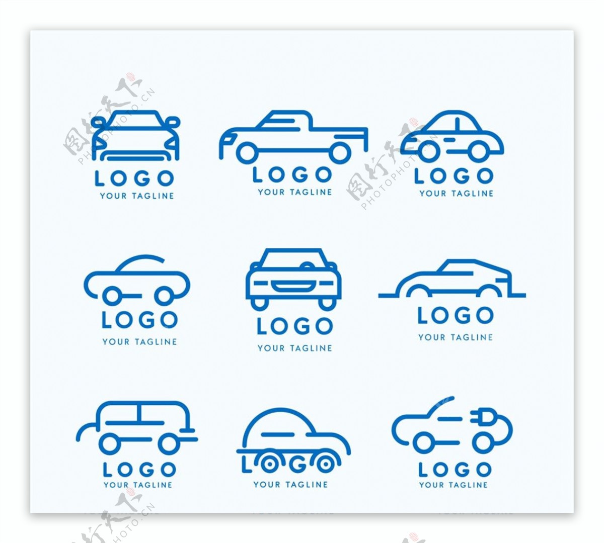 蓝色车元素标志图片