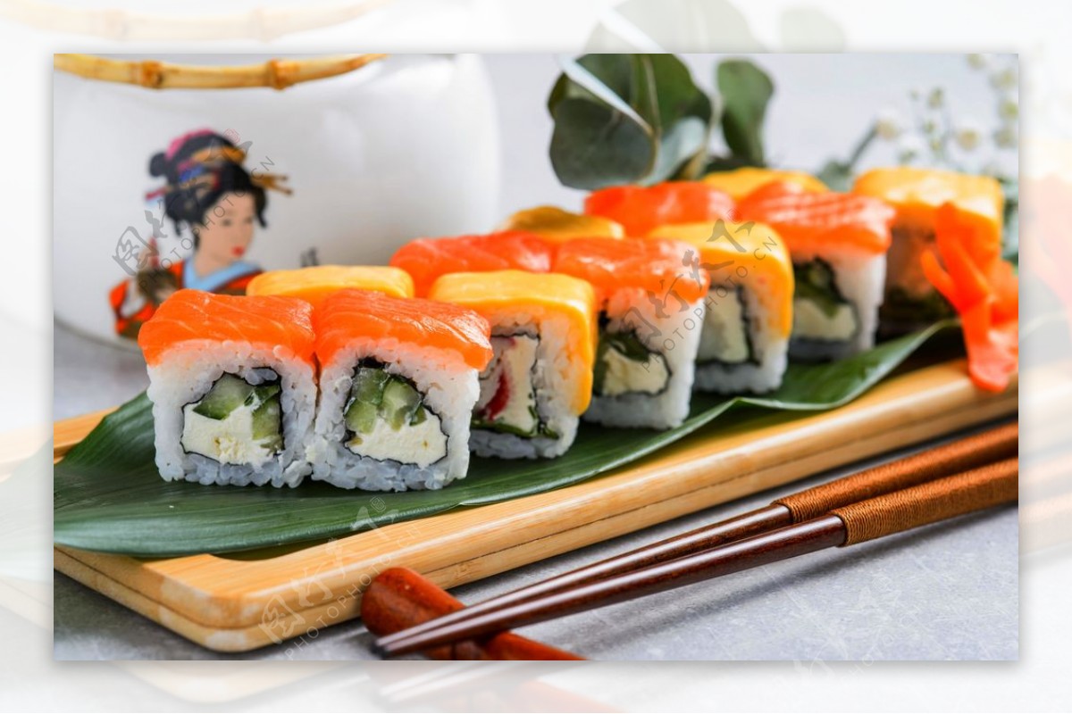 日本寿司美食食材背景素材图片