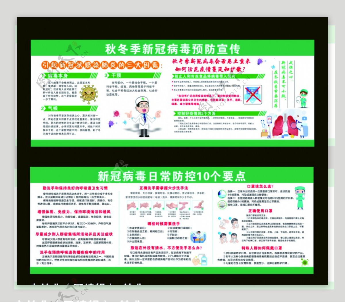 秋冬季新冠病毒预防宣传图片