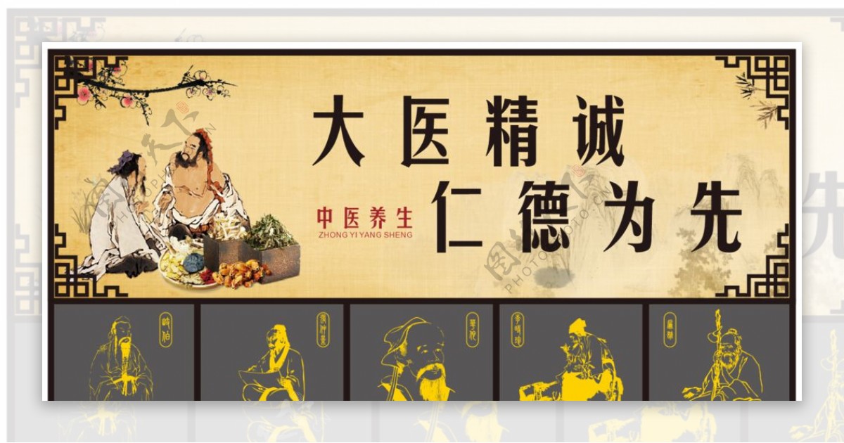 中医馆文化背景墙图片