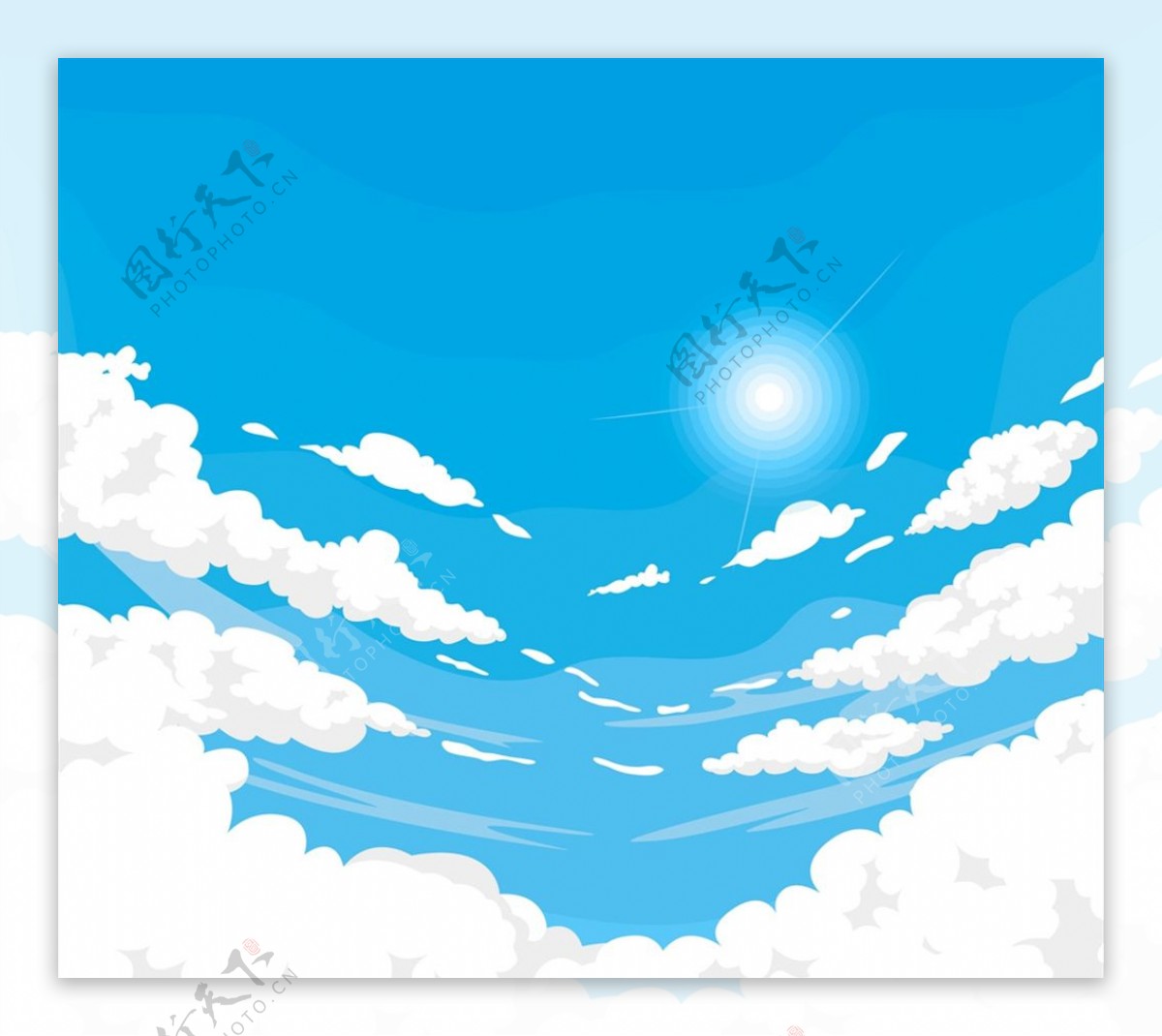 蓝色天空云朵风景图片