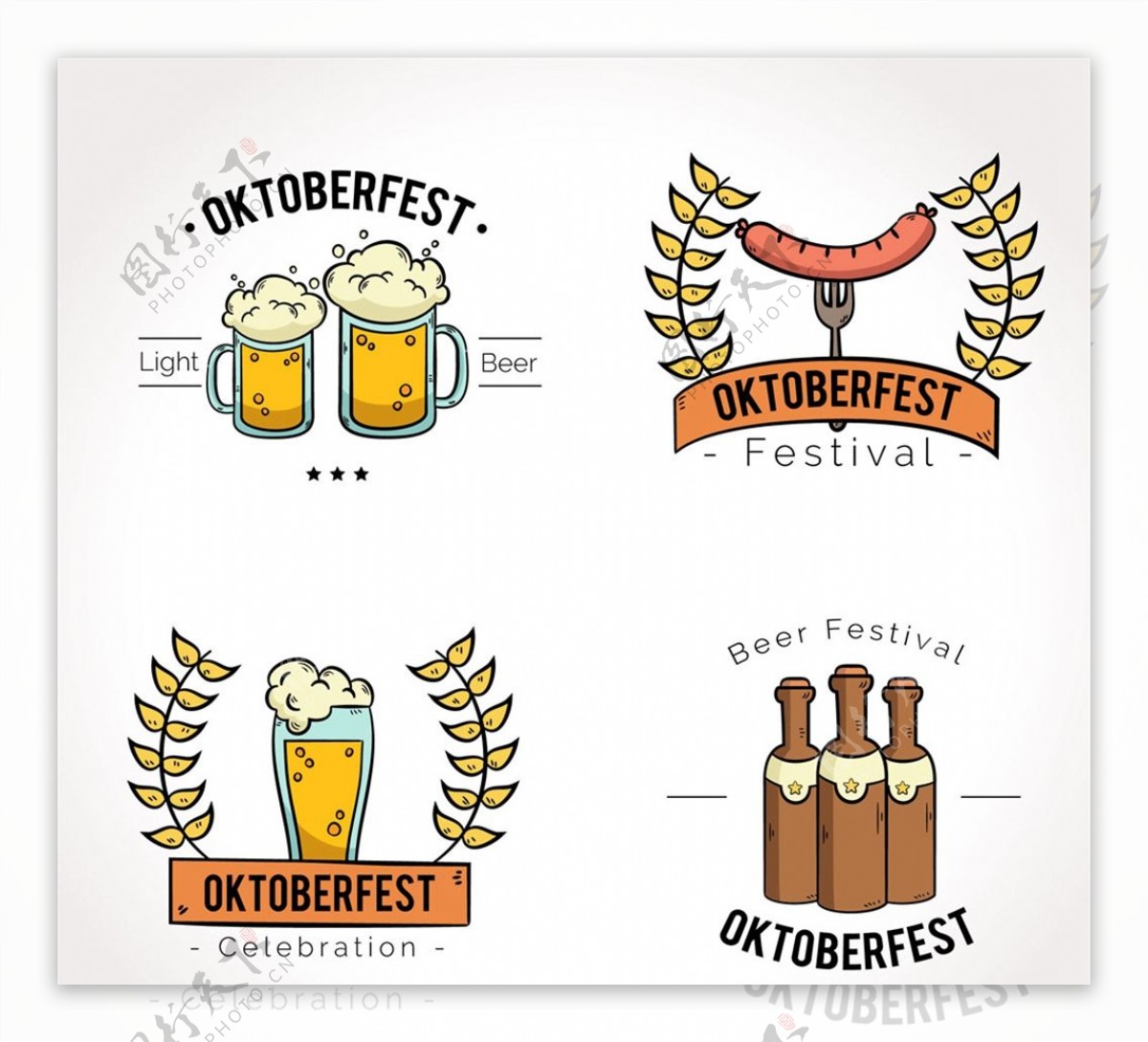 啤酒节标签设计图片