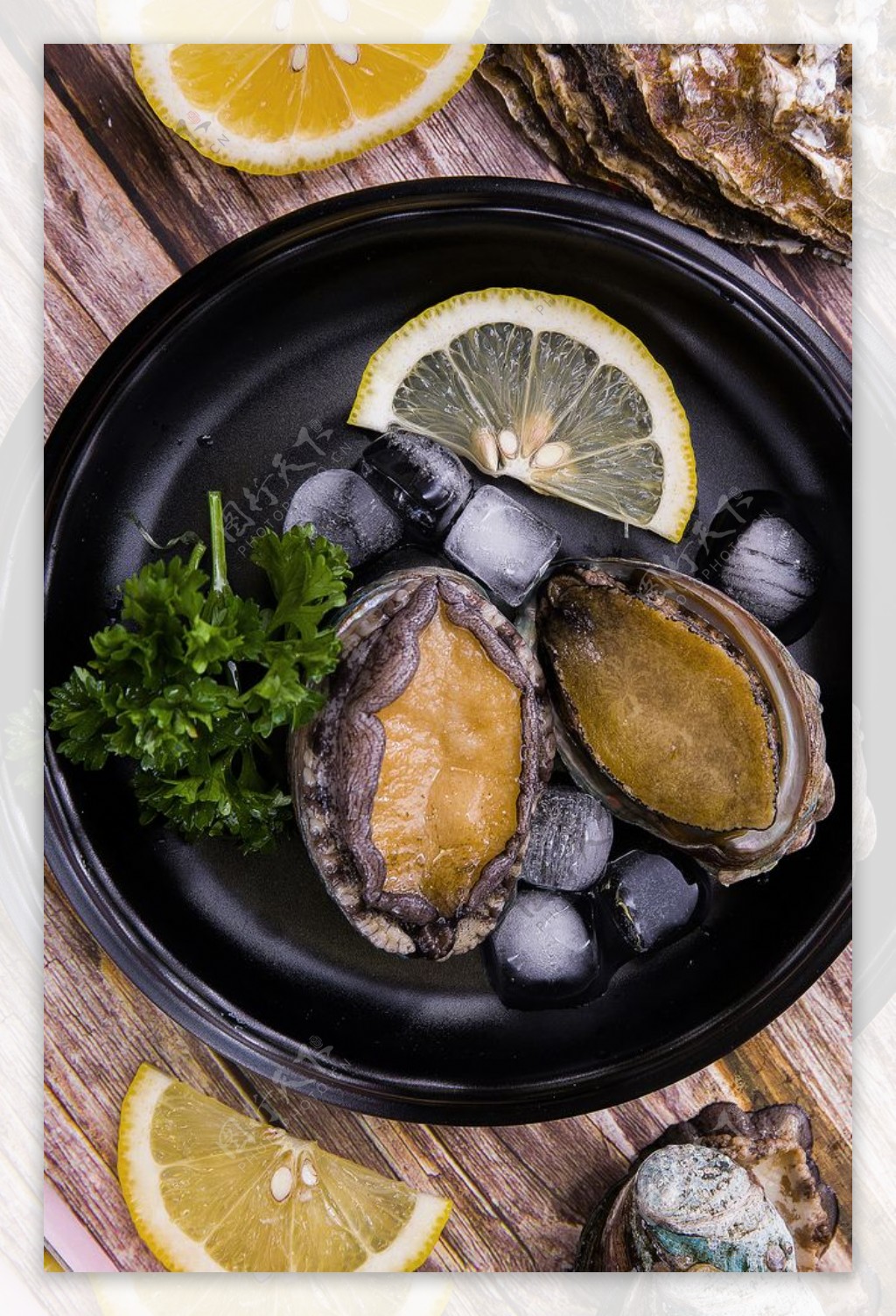 鲍鱼海鲜美食背景海报素材图片