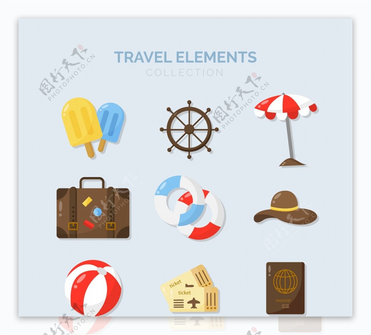 旅游元素图标图片
