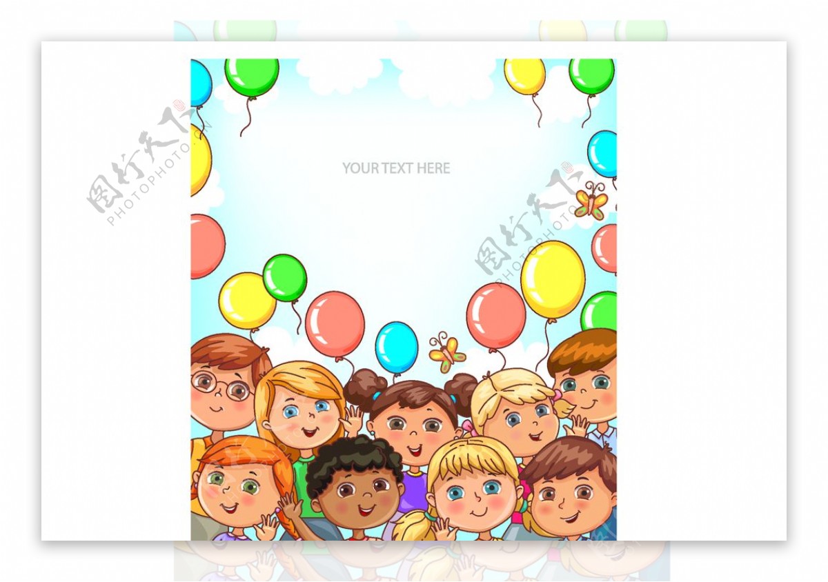 气球和儿童框架图片