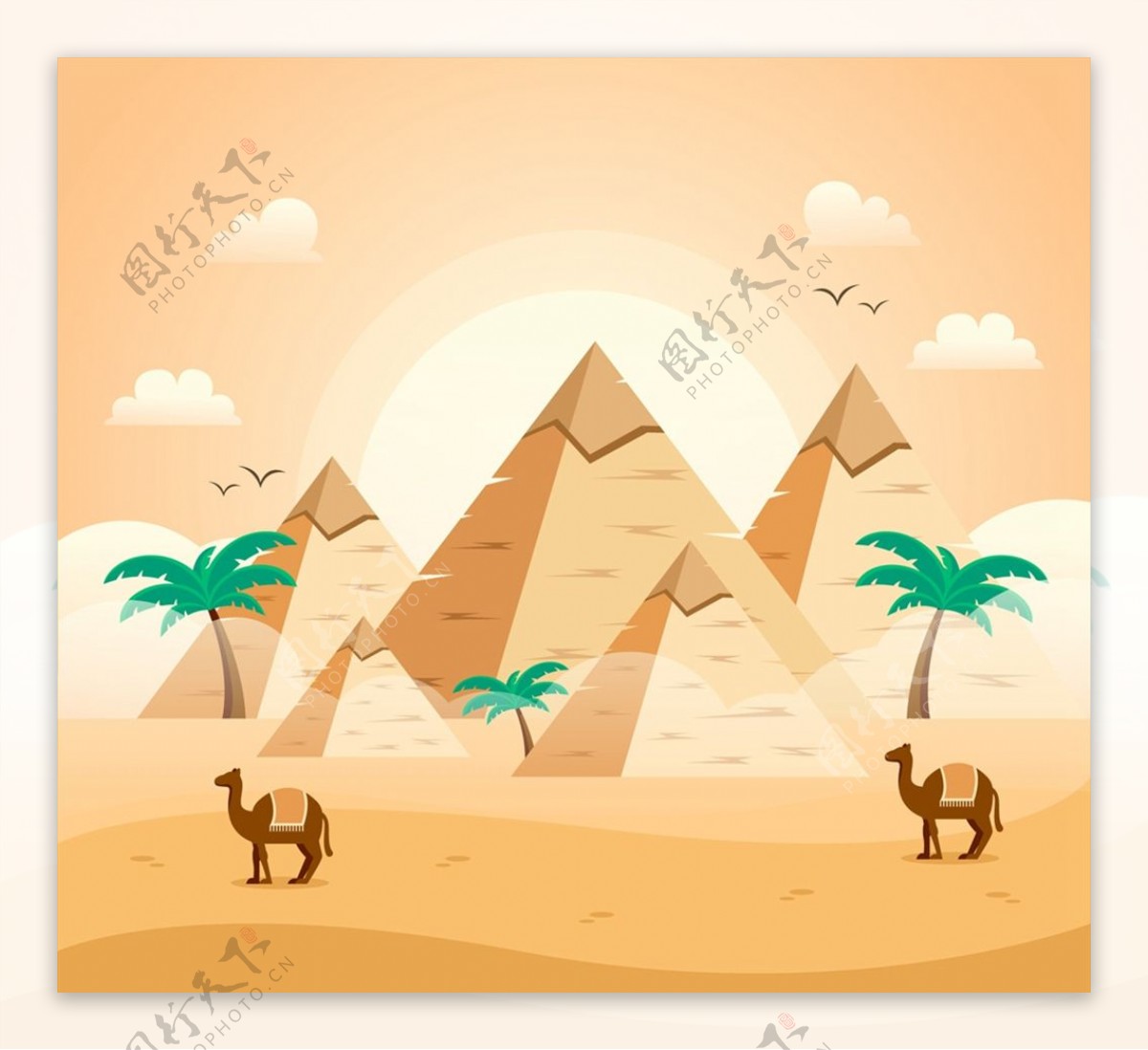 沙漠金字塔风景图片