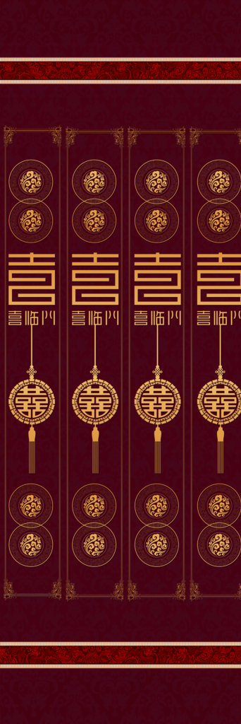 中式包柱图案图片