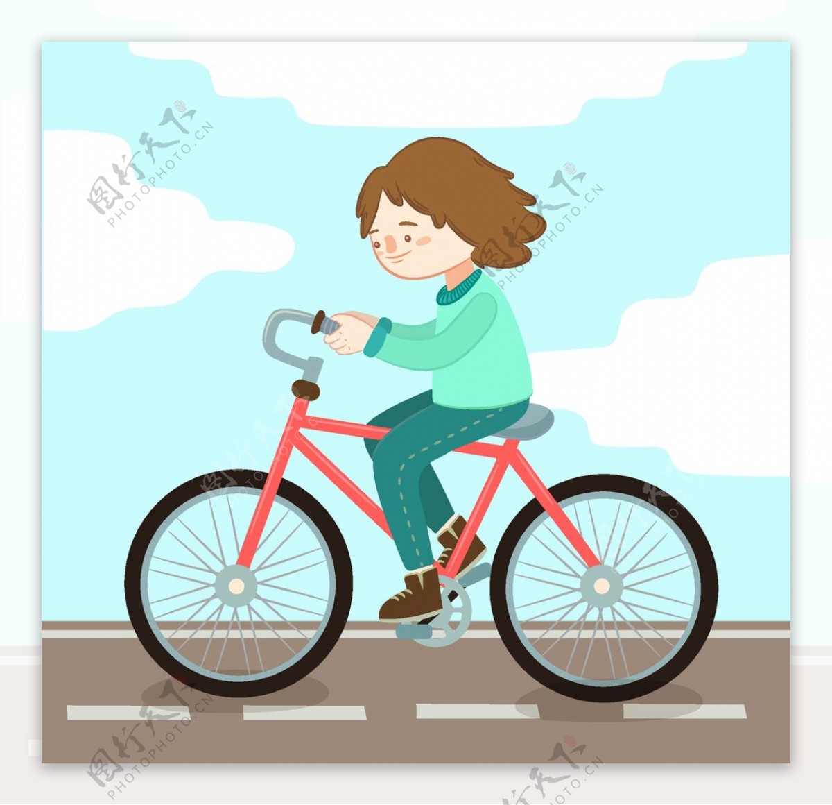 年轻的父亲帮助儿子骑自行车图片下载 - 觅知网