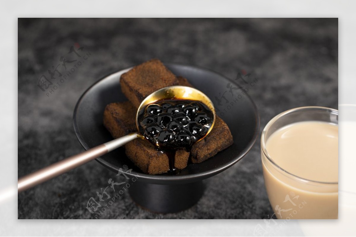 奶茶芋圆红糖背景海报素材图片