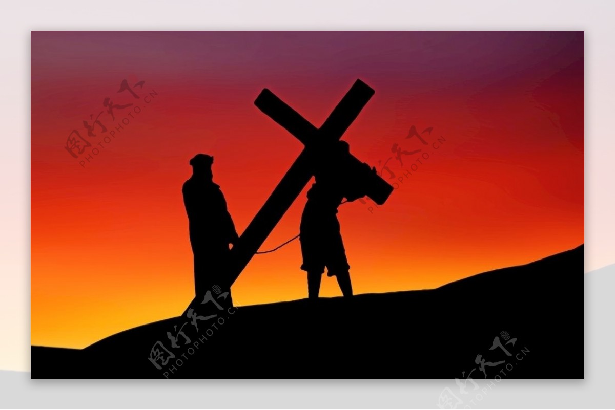 手绘耶稣受难耶稣十字架免抠png透明素材图片_装饰图案_设计元素-图行天下素材网