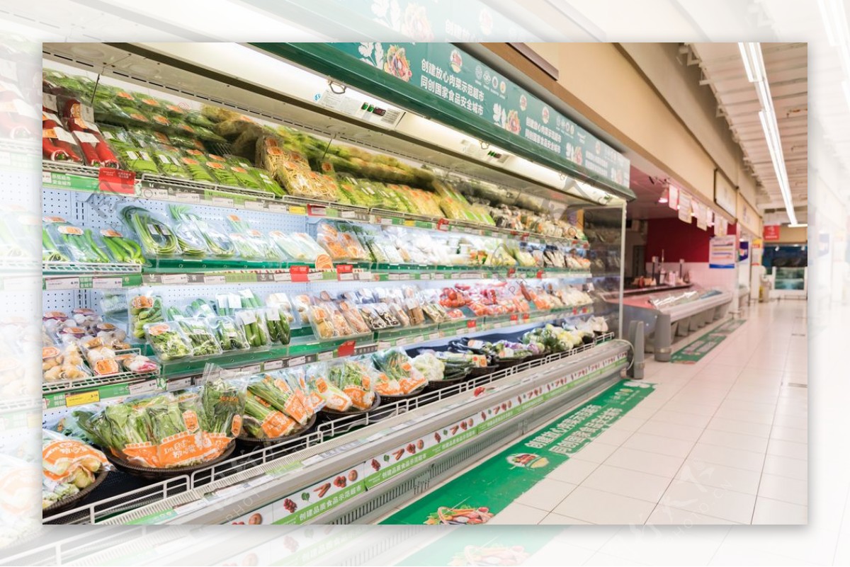 超市蔬菜保鲜区背景海报素材图片