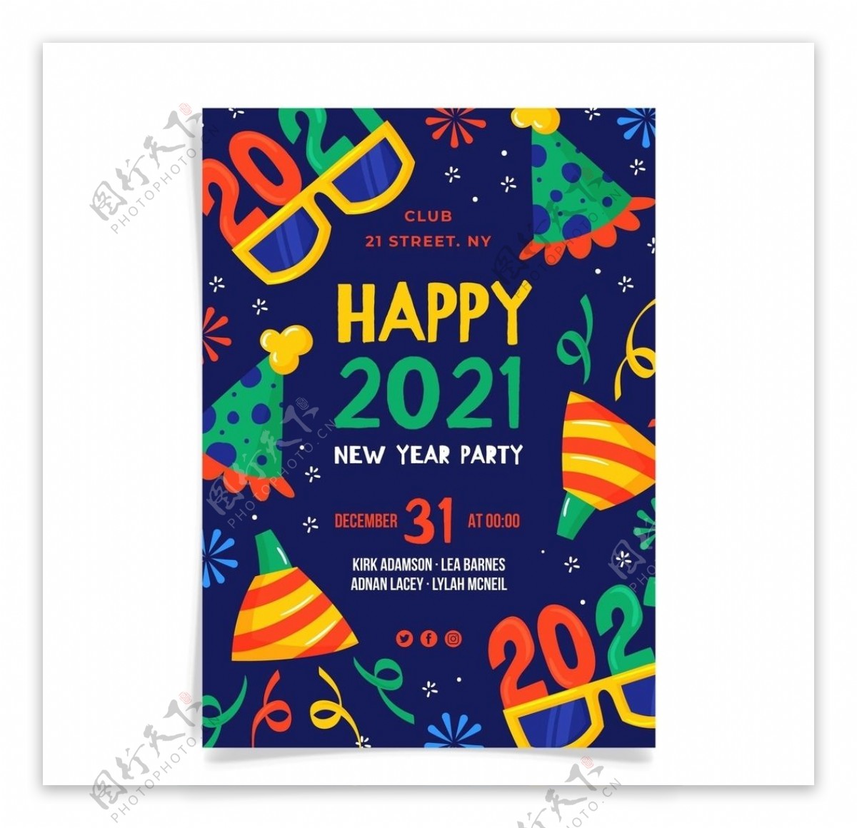 2021新年派对海报图片