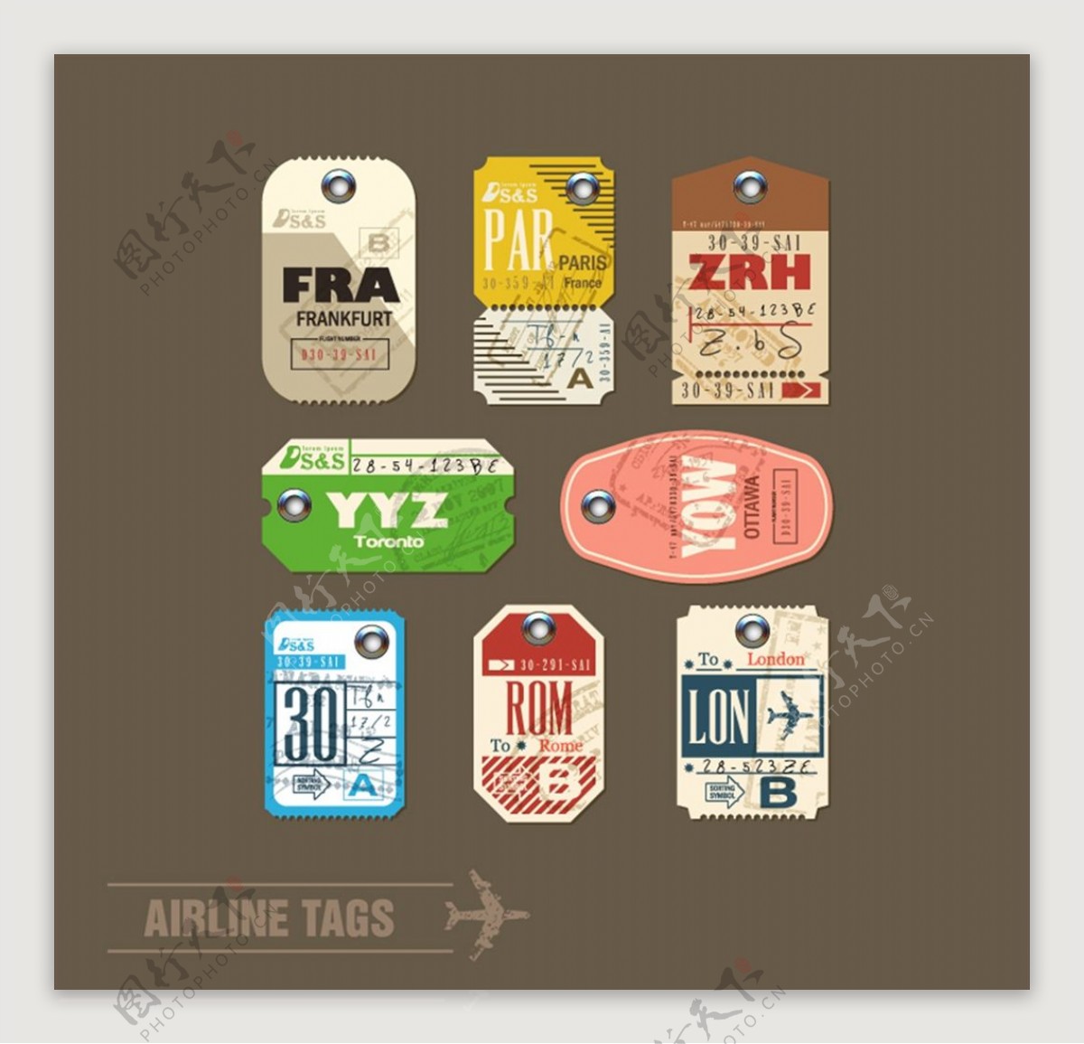 航空行李标签图片