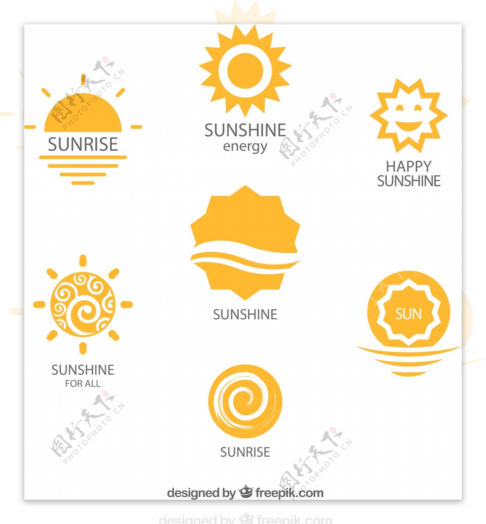 黄色太阳标志图片
