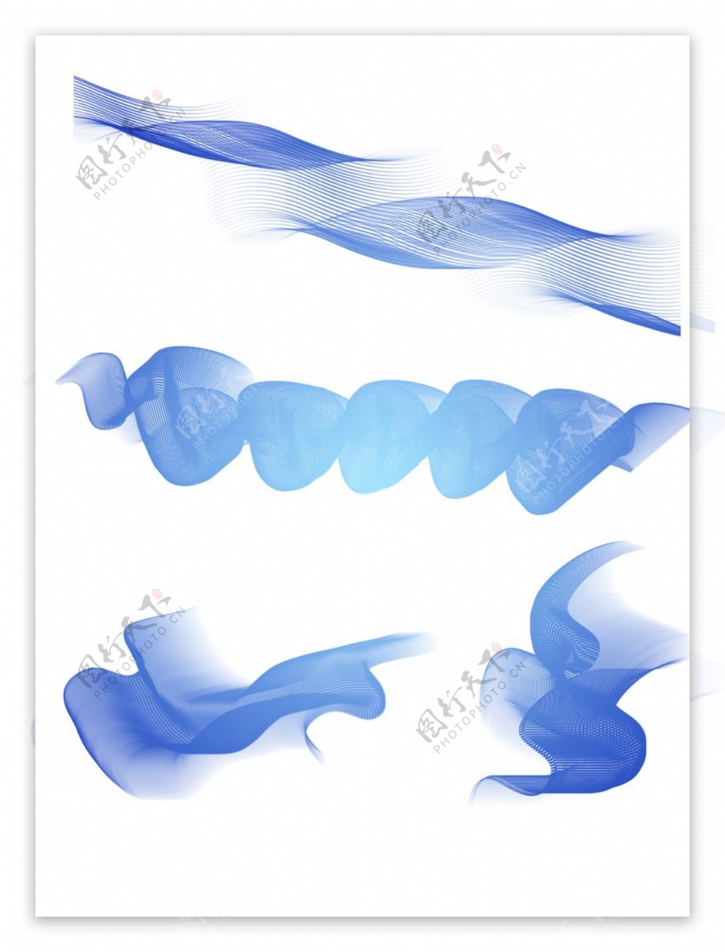 蓝色曲线科技感设计小元素图片