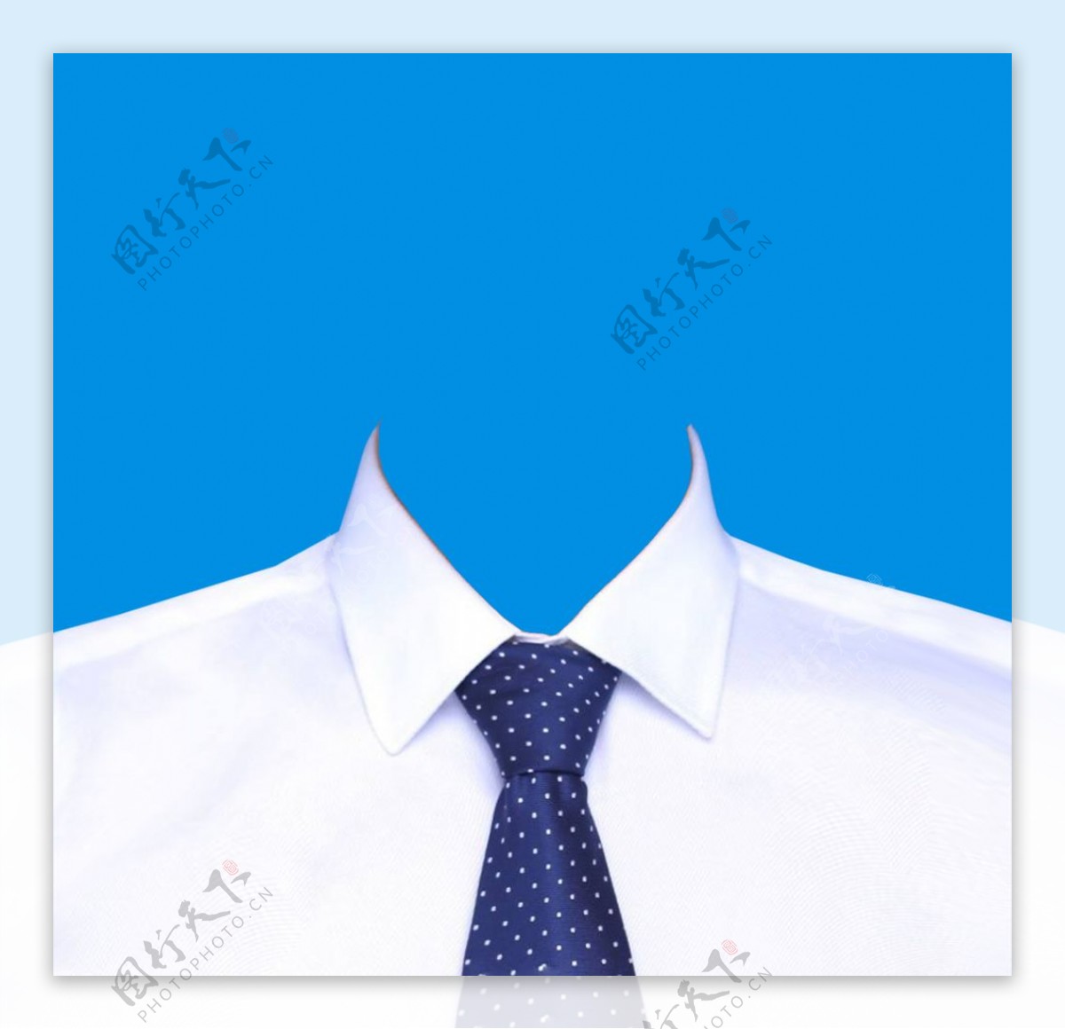 男装领带蓝底证件照图片