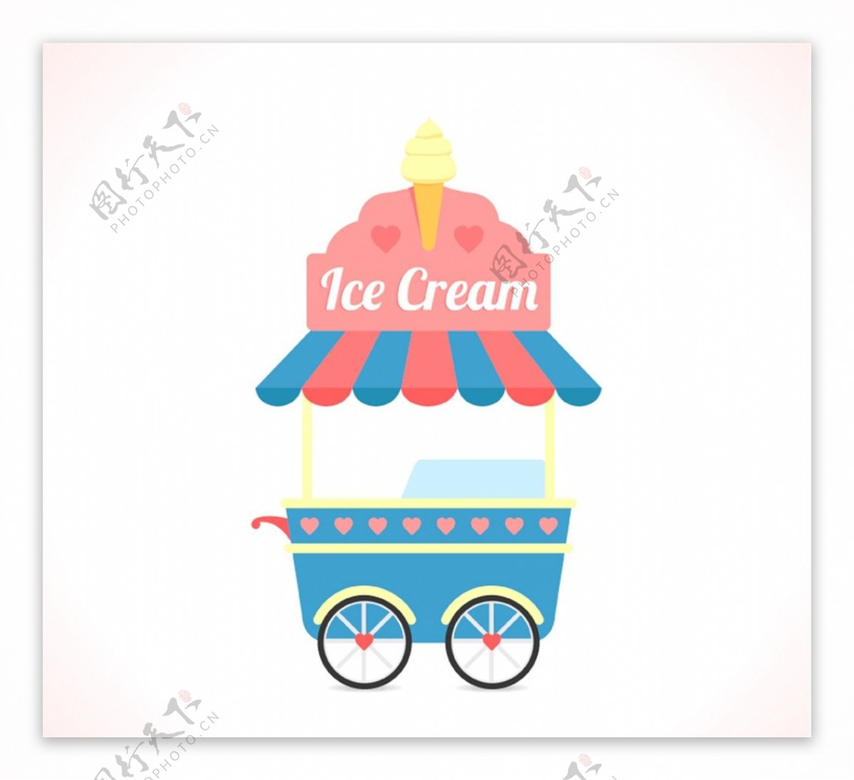 卡通冰淇淋车图片