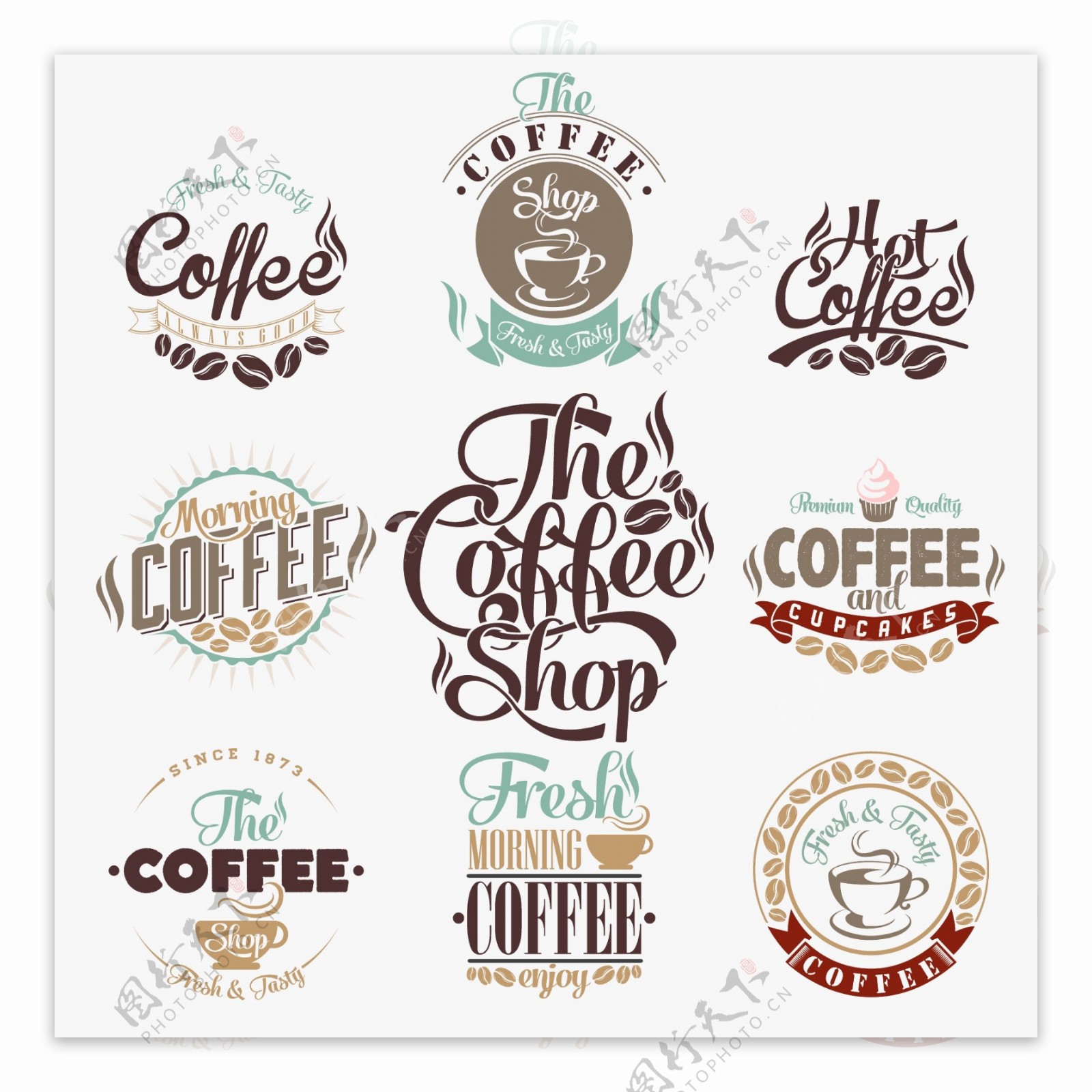 古典咖啡标签图片