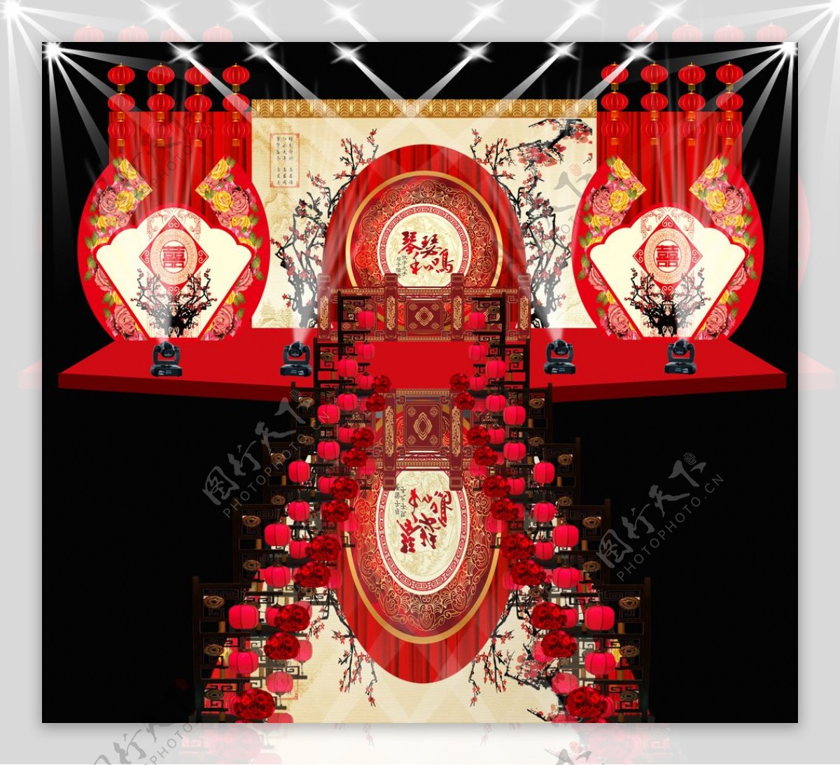 中式婚礼现场布置图片