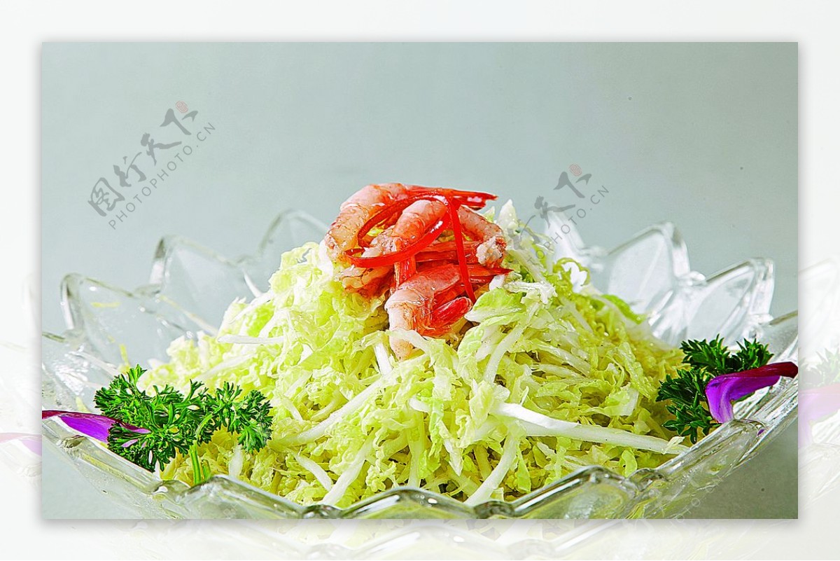 浙菜虾干白菜心图片