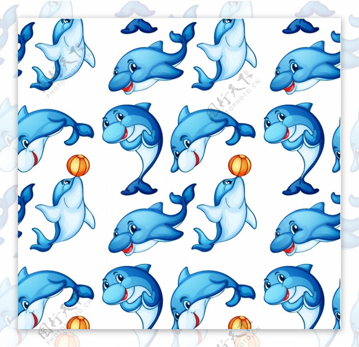 海豚无缝背景图片
