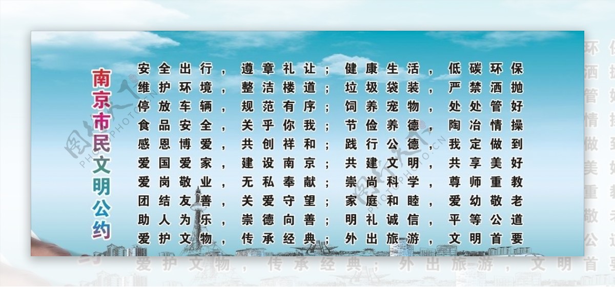 南京市民文明公约图片