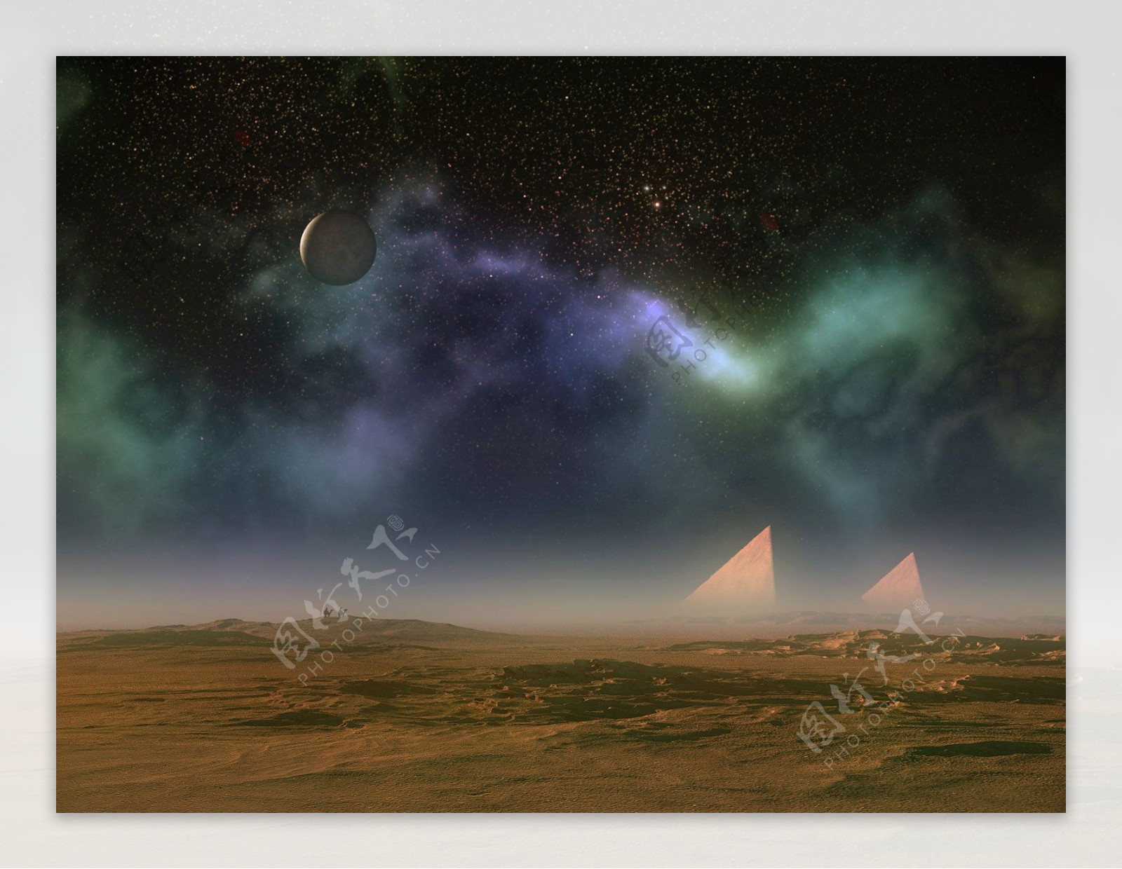自然星空夜景沙漠图片