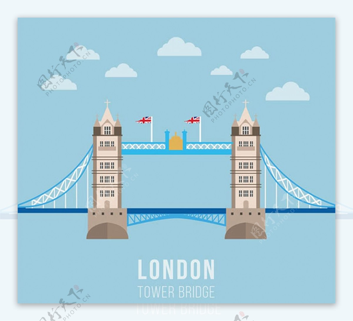 伦敦塔桥矢量图片