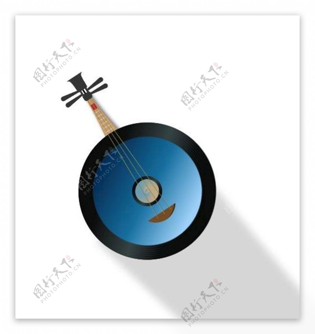 中国风乐器扁平风插画图片