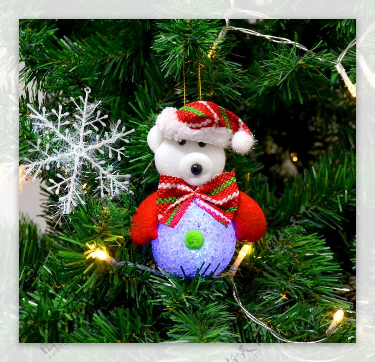 圣诞树挂饰圣诞小熊图片