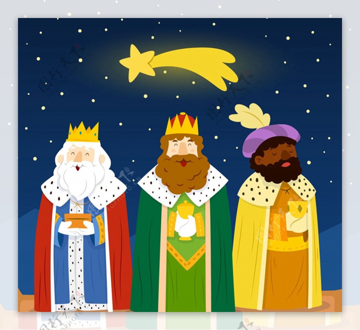 三个国王矢量图片