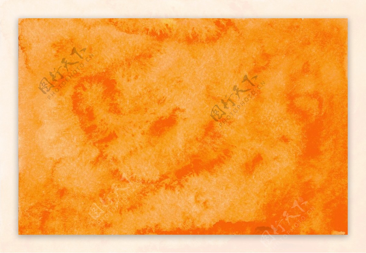 手绘水彩橙色图片