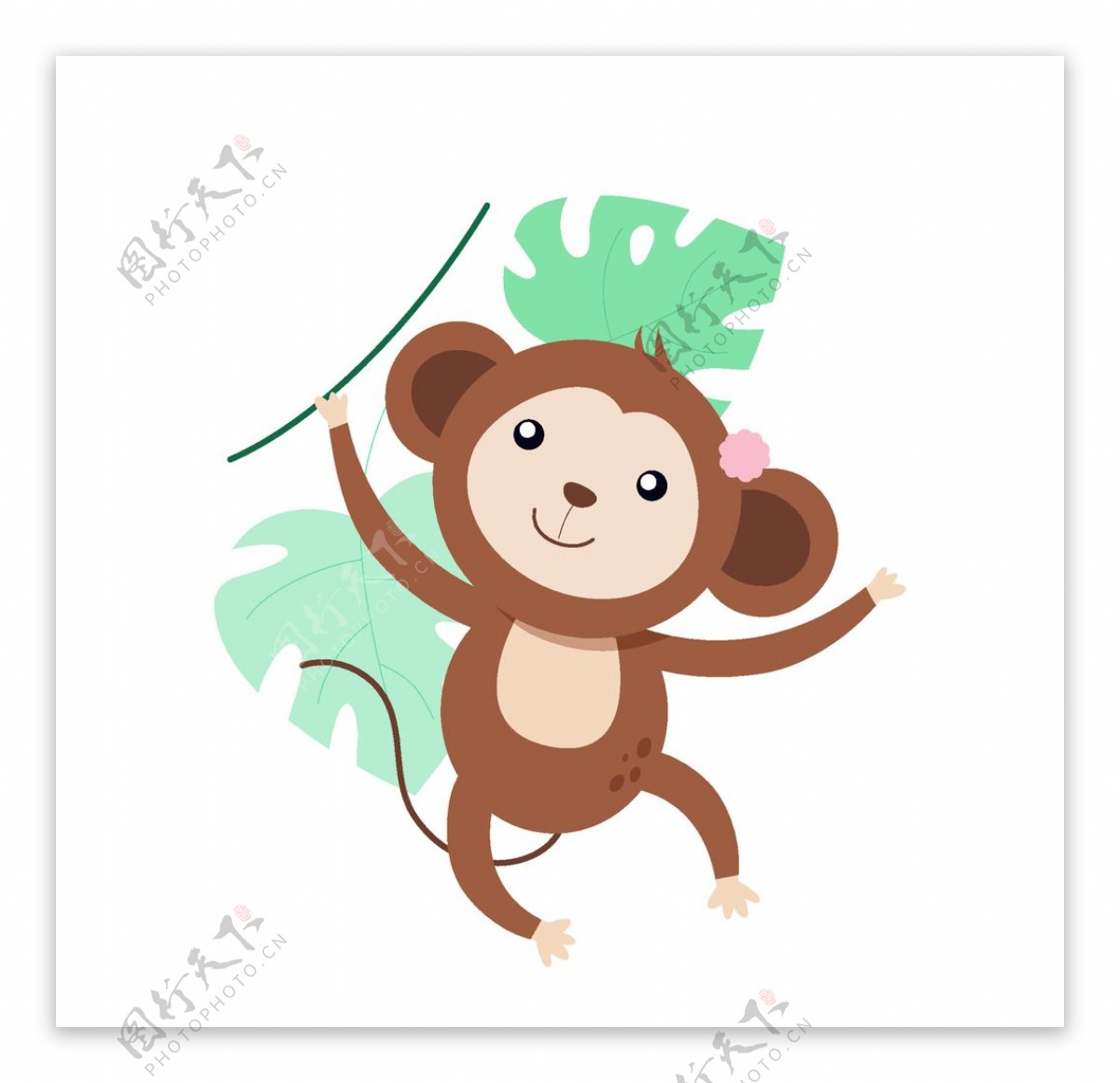 可爱猴子插画图片