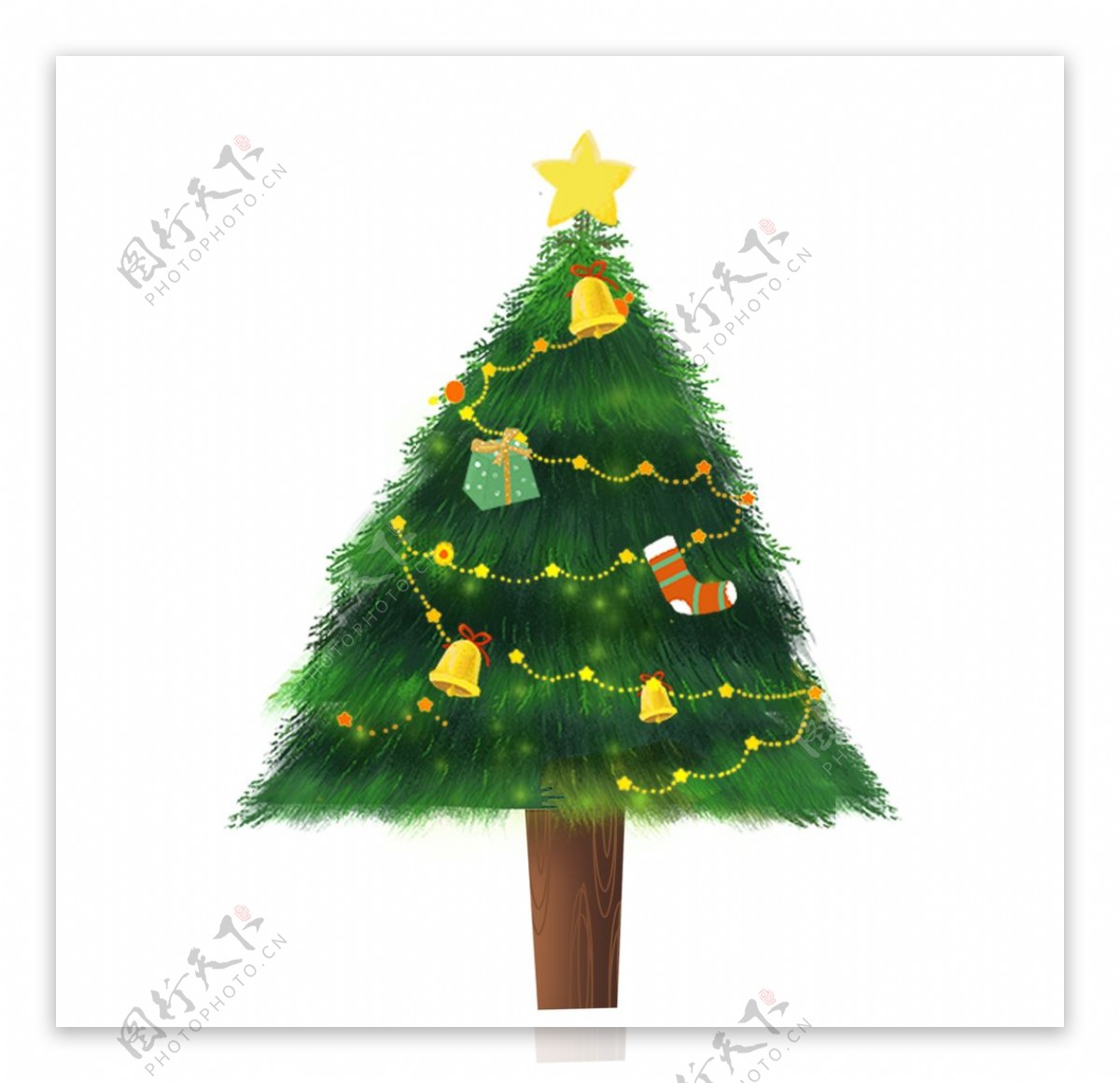 树木装饰圣诞元素图片