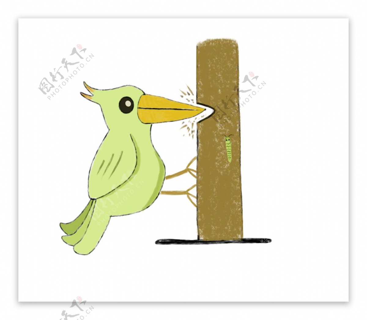 手绘啄木鸟设计图__卡通设计_广告设计_设计图库_昵图网nipic.com