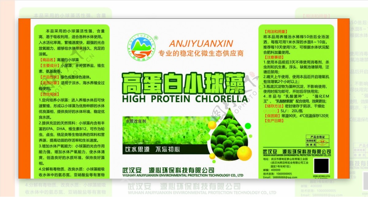 高蛋白小球藻标签图片