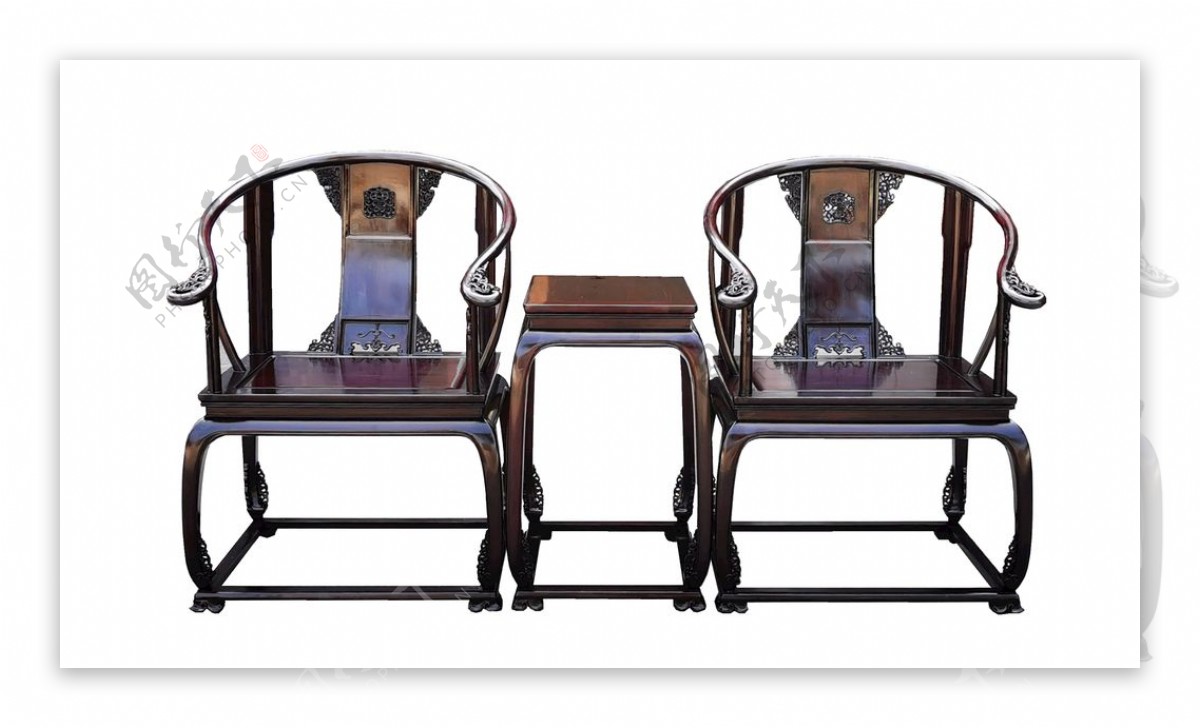 赞比亚小叶檀皇宫椅3件套图片