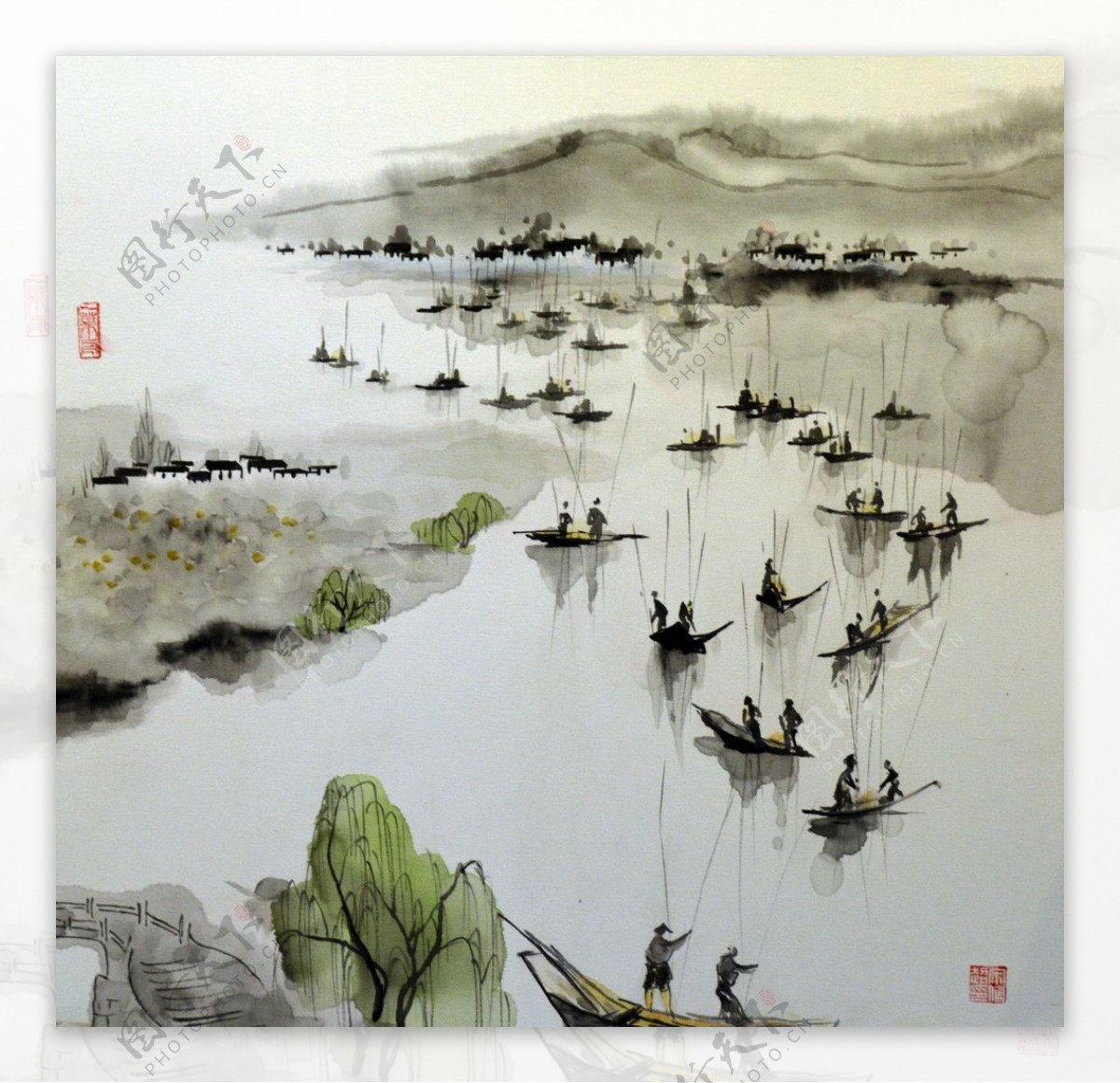 江南山水装饰画图片