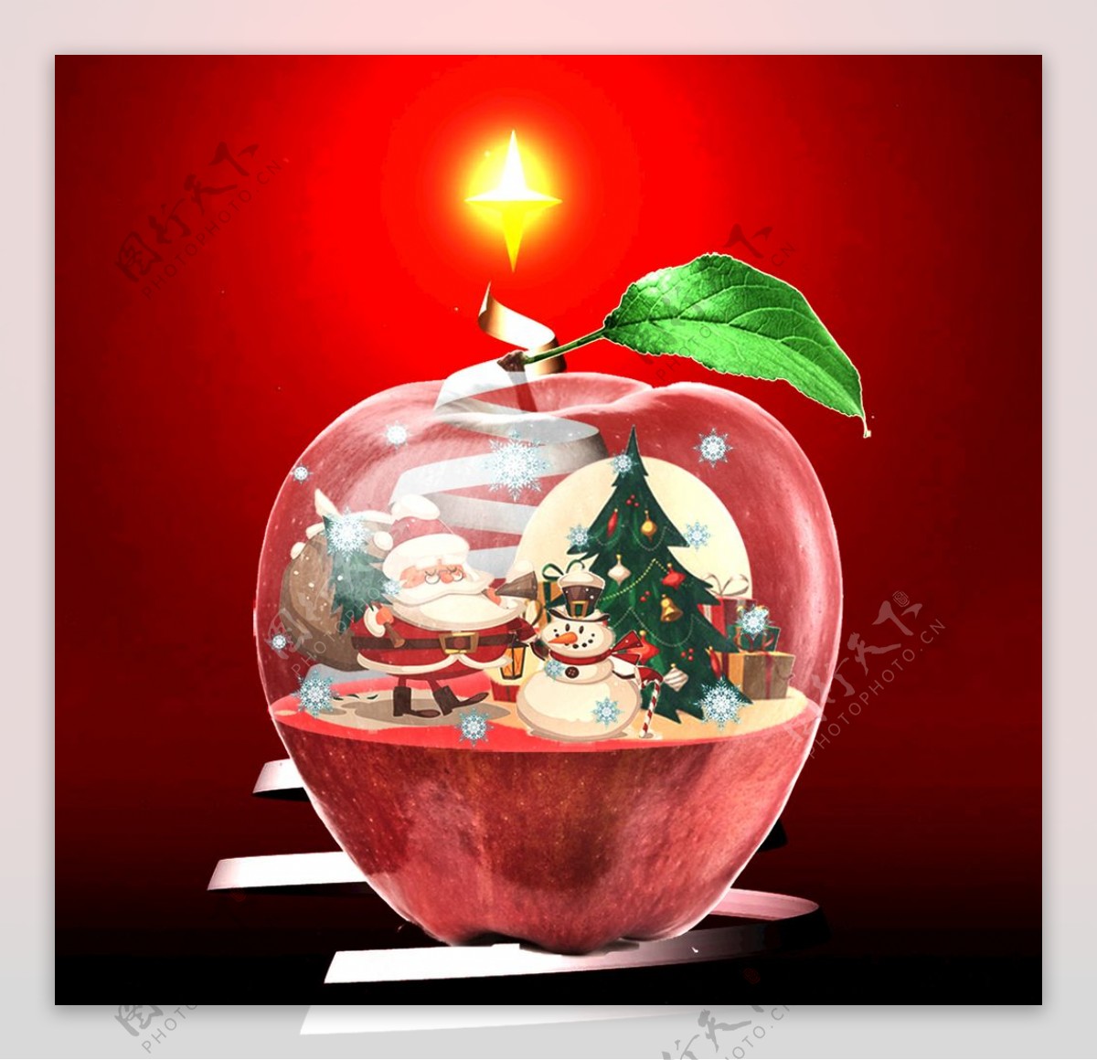 圣诞节水晶苹果图片